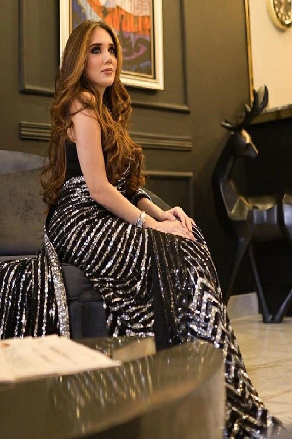Saba Rajput SIGNATURE BLACK Chiffon Saree - TC-1524