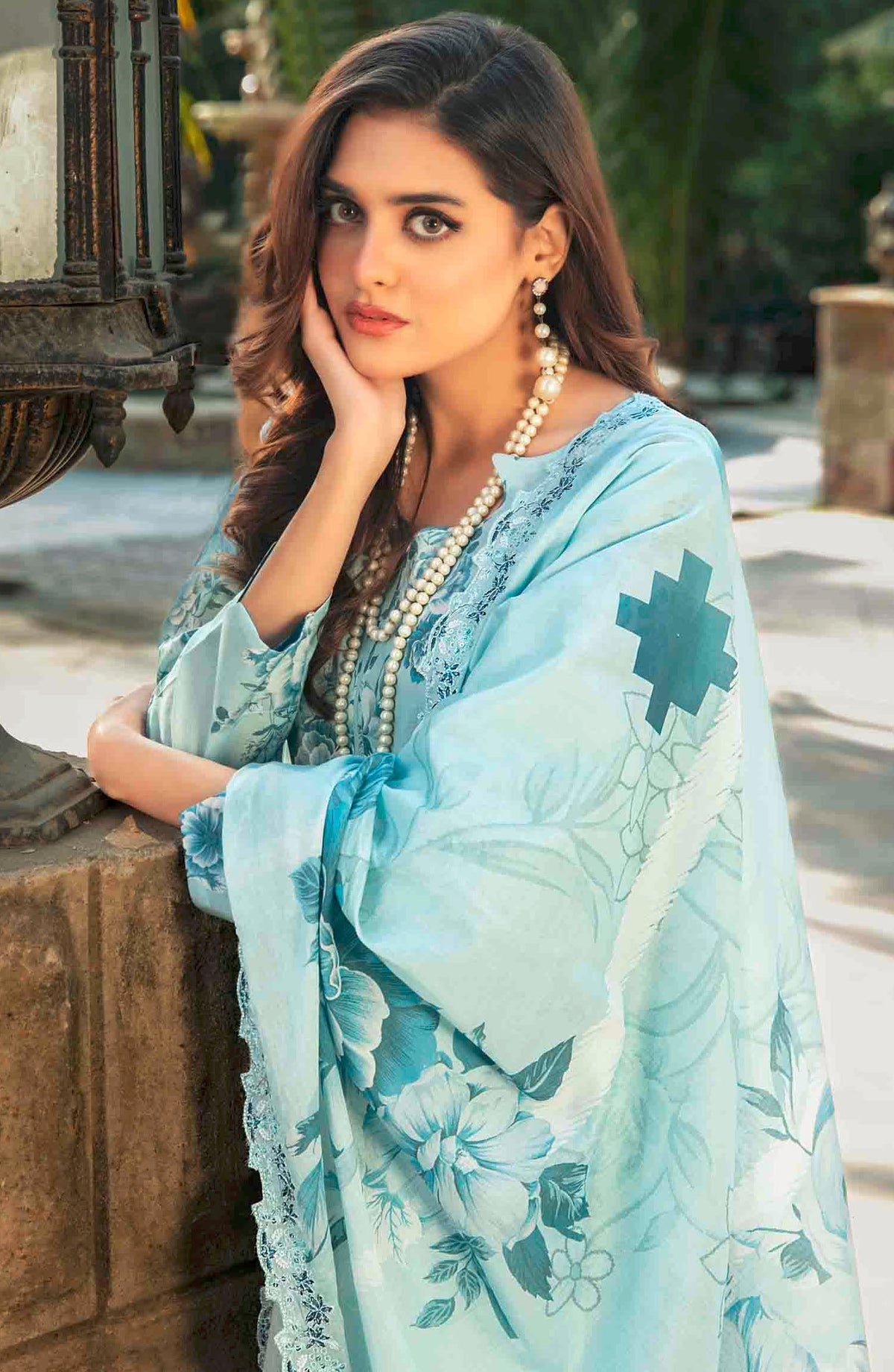 Suleika by Tawakkal Fabrics Embroidered Lawn Unstitched 3 Piece Suit - D-1242 - TF25SUV3 - Blue - Summer Collection
