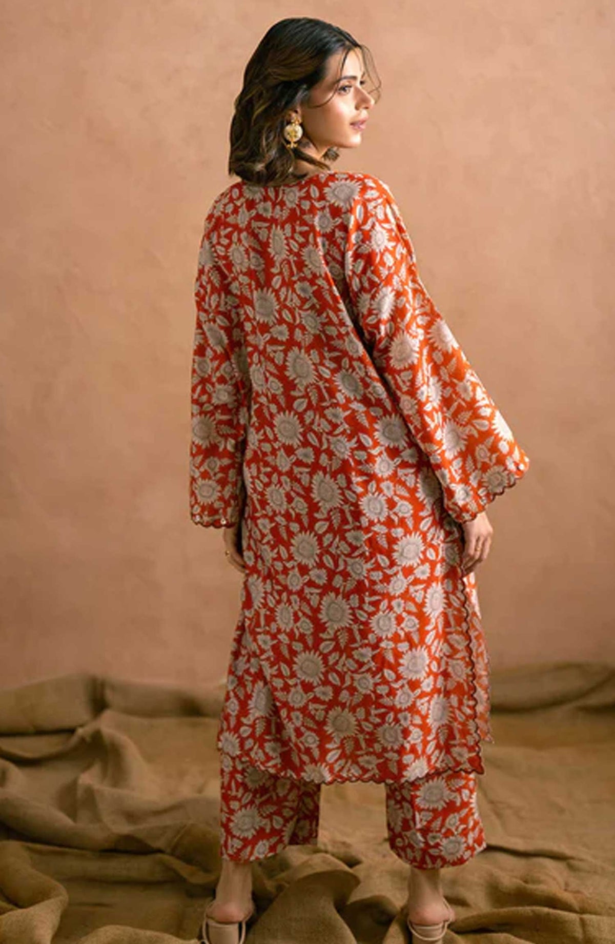 Ayla Studio Printed Poly Viscose Stitched 2 Piece - Sun Flower - AY25WOF - Casual Collection