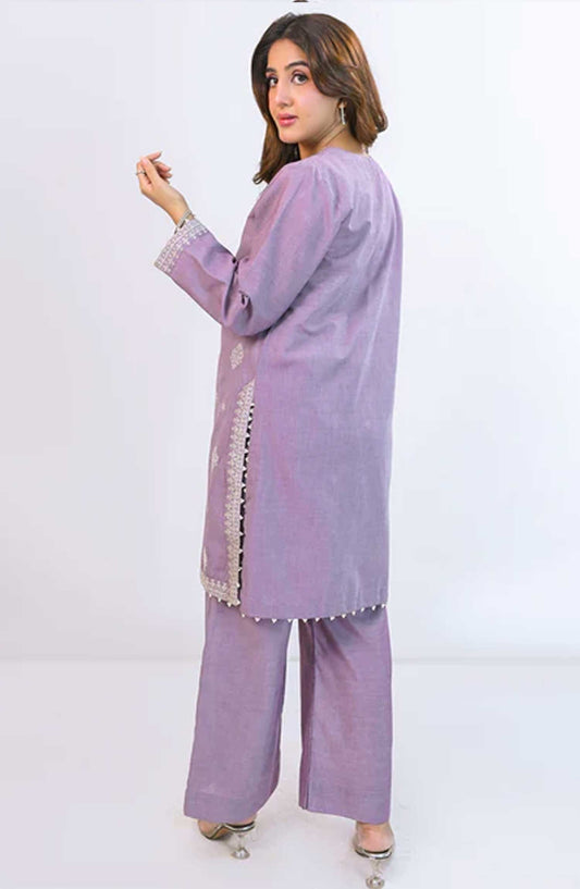 Ayla Studio Co-ords Chambrau Stitched 2 Piece - Tamana - AS25CO - Lavender - Casual Collection