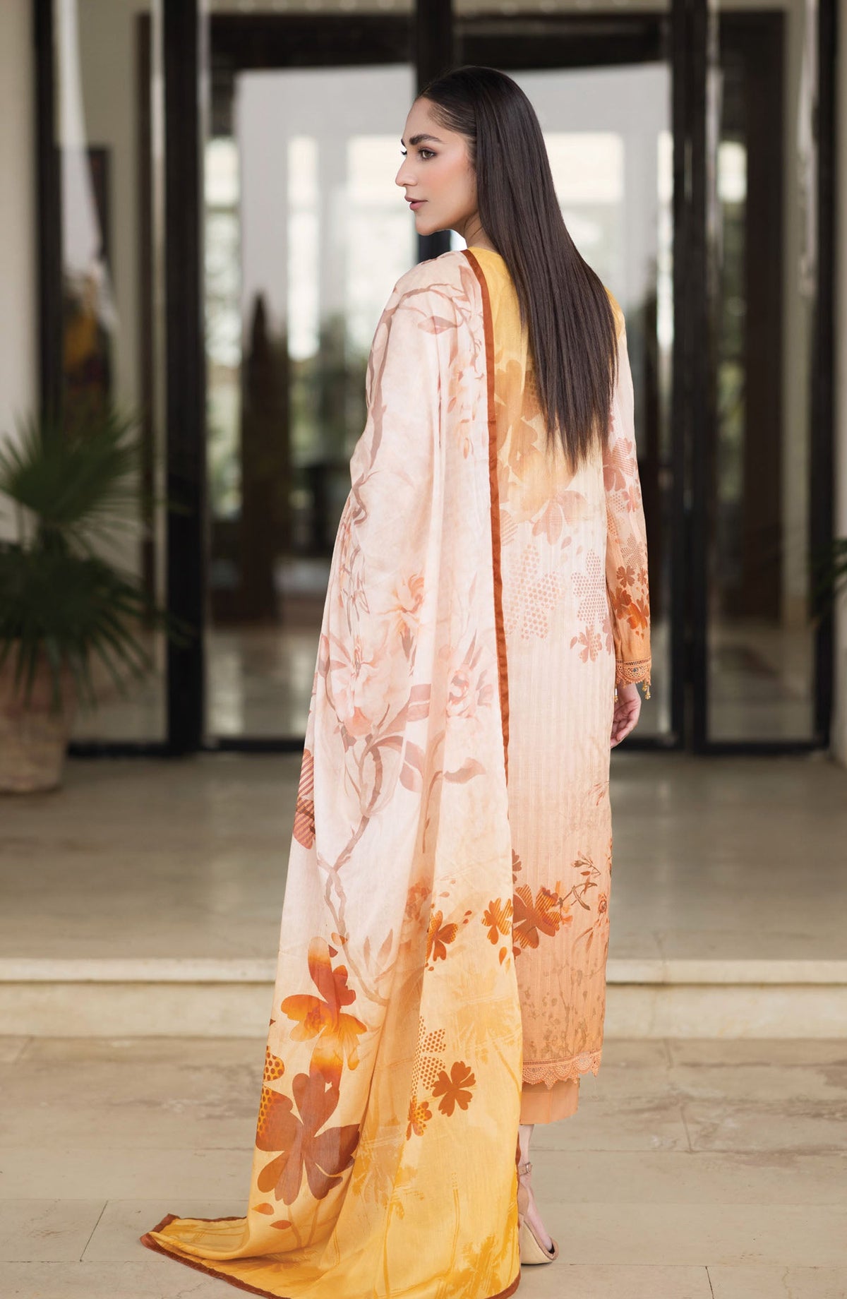Ushna by Johra Embroidered Lawn Unstitched 3 Piece Suit - JH-215 - JH25UL - Yellow - Summer Collection