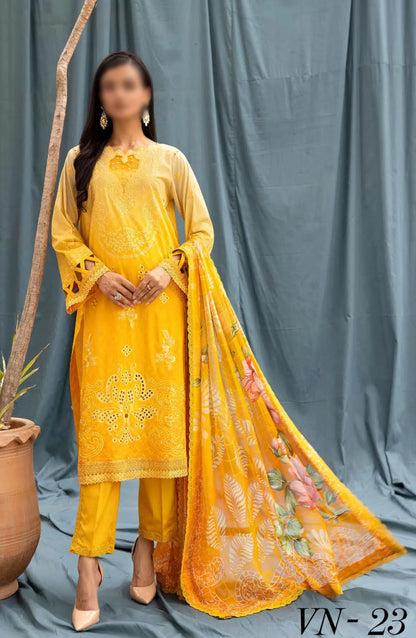Vantage Printed and Embroidered Lawn Collection By NUR - VN-23