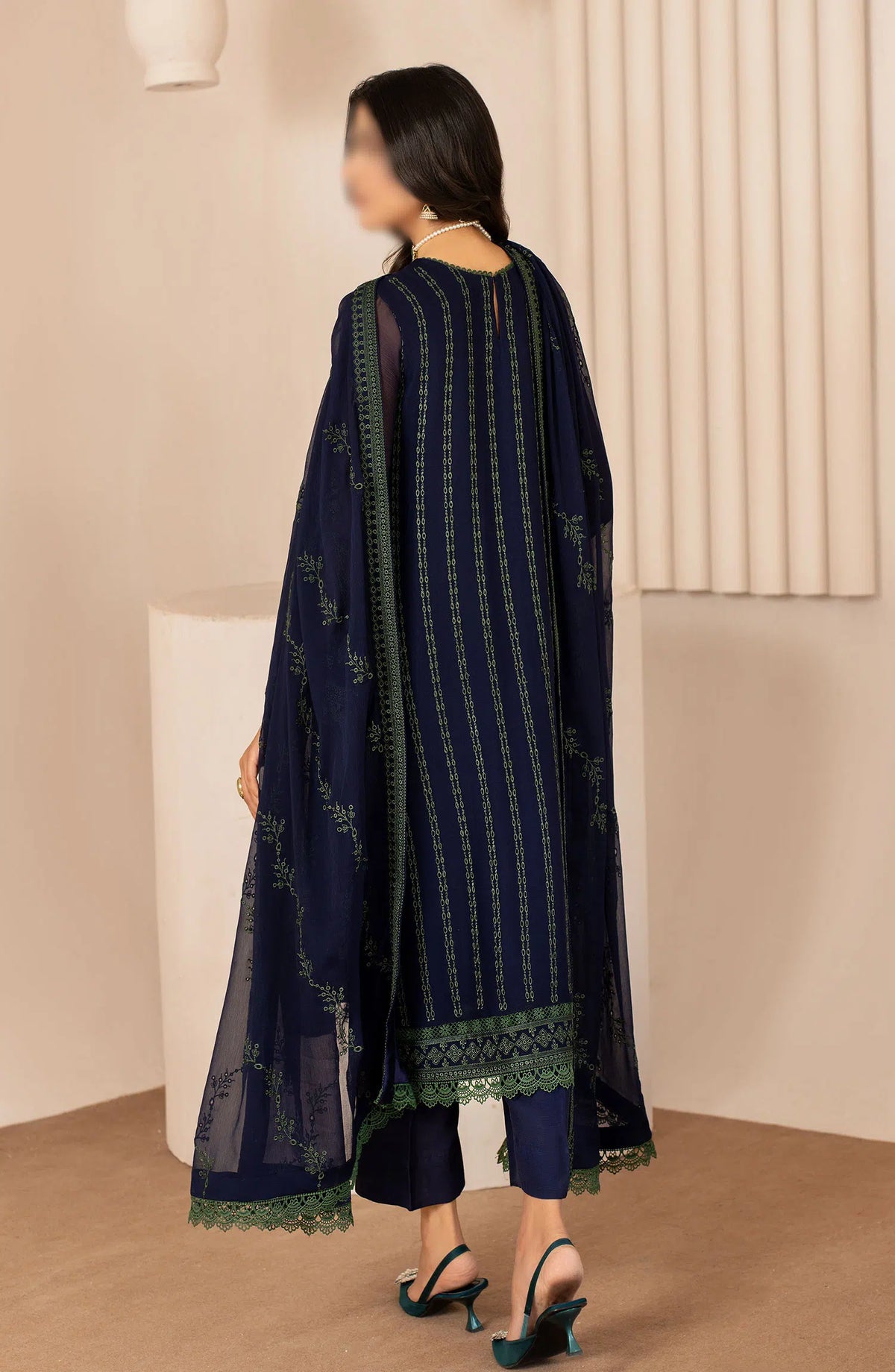 Zarif Thread Work Unstitched Chiffon Edit - ZL 06 Mahay
