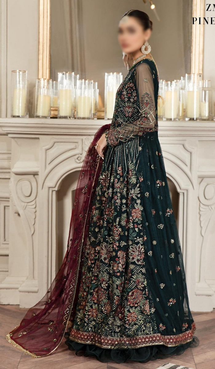 Mehroze Festive Formals Collection by Zarif ZMF 03 PINE GREEN