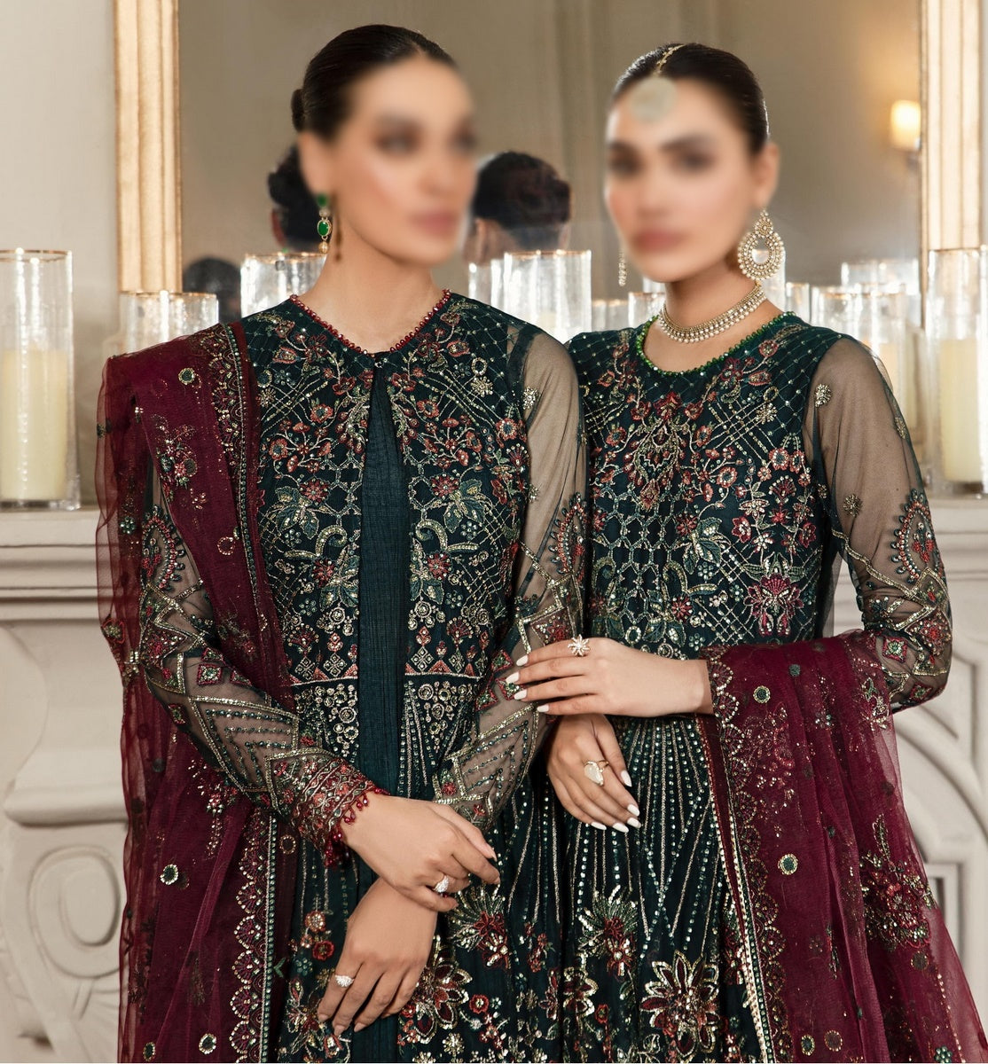 Mehroze Festive Formals Collection by Zarif ZMF 03 PINE GREEN