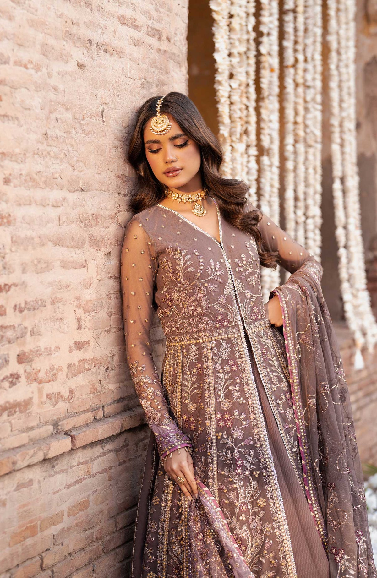 Shehnai by Zarif Embroidered Net Unstitched 3 Piece - ZS 02 NOOR - ZF25S - Grey - Formal Collection